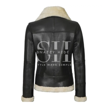 B3 Shearling Women's Black Leather Jacket
