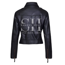 Women’s Quilted Style Black Leather Jacket