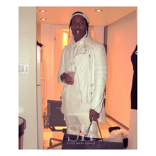 Asap Rocky White Leather Quilted Biker Jacket