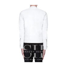 Asap Rocky White Leather Quilted Biker Jacket