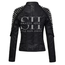 Women’s Punk Stylish Studded Leather Jacket