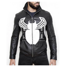 Spiderman Eddie Brock Venom Black Leather Jacket