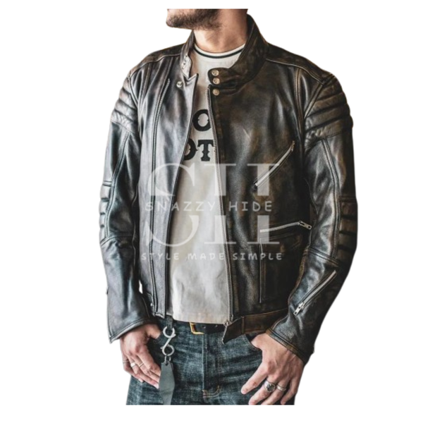 Men’s Leather Biker Rocker Jacket