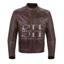 Men’s Brown Leather Biker Jacket