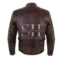 Men’s Brown Leather Biker Jacket