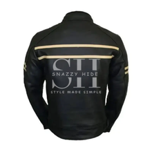 Mens Cafe Racer Retro Black Biker Jacket