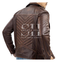 Men’s Asymmetric Motorcycle Leather Jacket