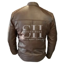 Motorcycle Leather Brown Jacket