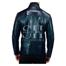 Men’s Midnight Black Leather Biker Jacket
