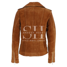 Motorcycle Brown Suede Leather Jacket
