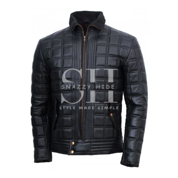 Men’s Trimmed Quilted Leather Jacket
