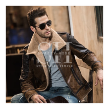 Men’s Mule Brown Leather Biker Jacket