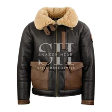 Men’s F-35 Aviator Chocolate Sheepskin Jacket