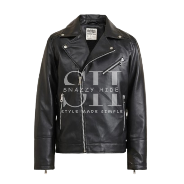 Men’s Black Leather Biker Jacket