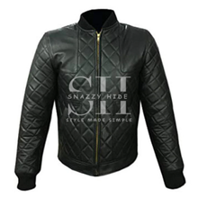 David Beckham Black Leather Quilted Jacket