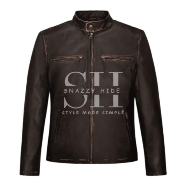 Contraband Mark Wahlberg Distressed Brown Leather Jacket