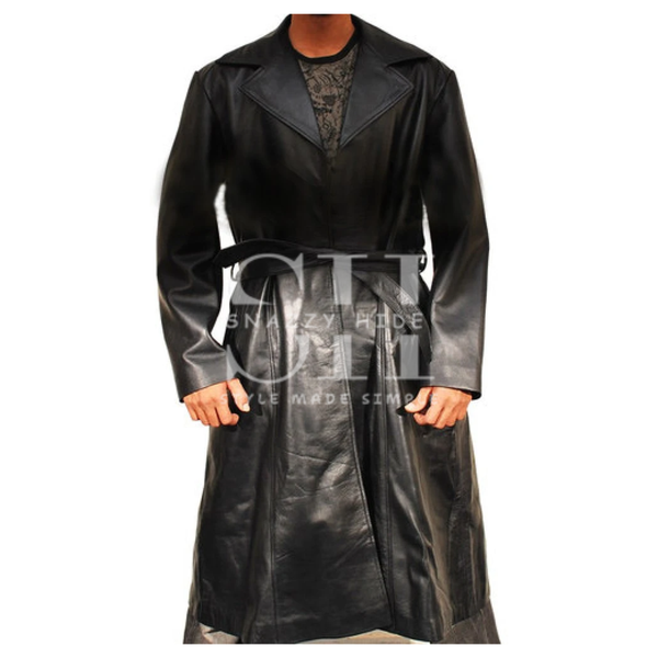 Wesly Snipes Blade Triinity Long Leather Coat