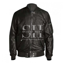 Vin Diesel Black Leather Bomber Jacket