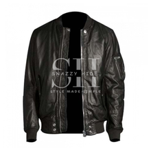 Vin Diesel Black Leather Bomber Jacket