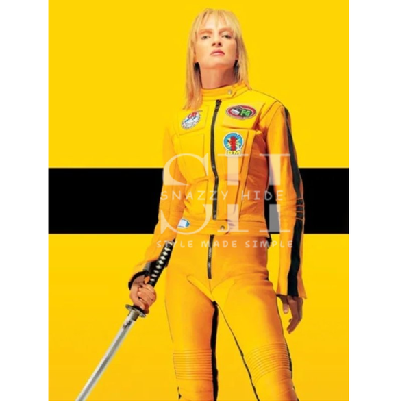 Uma Therman Kill Bill Biker Leather Jacket