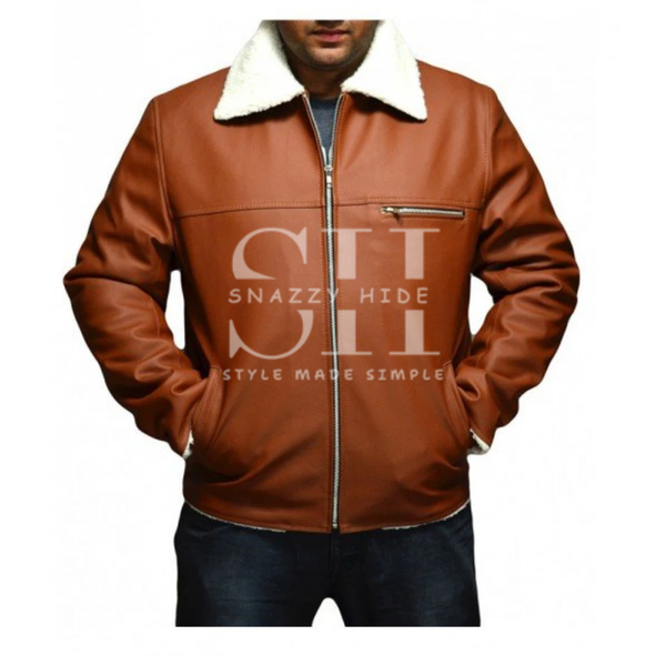 Tan Brown Leather Jacket