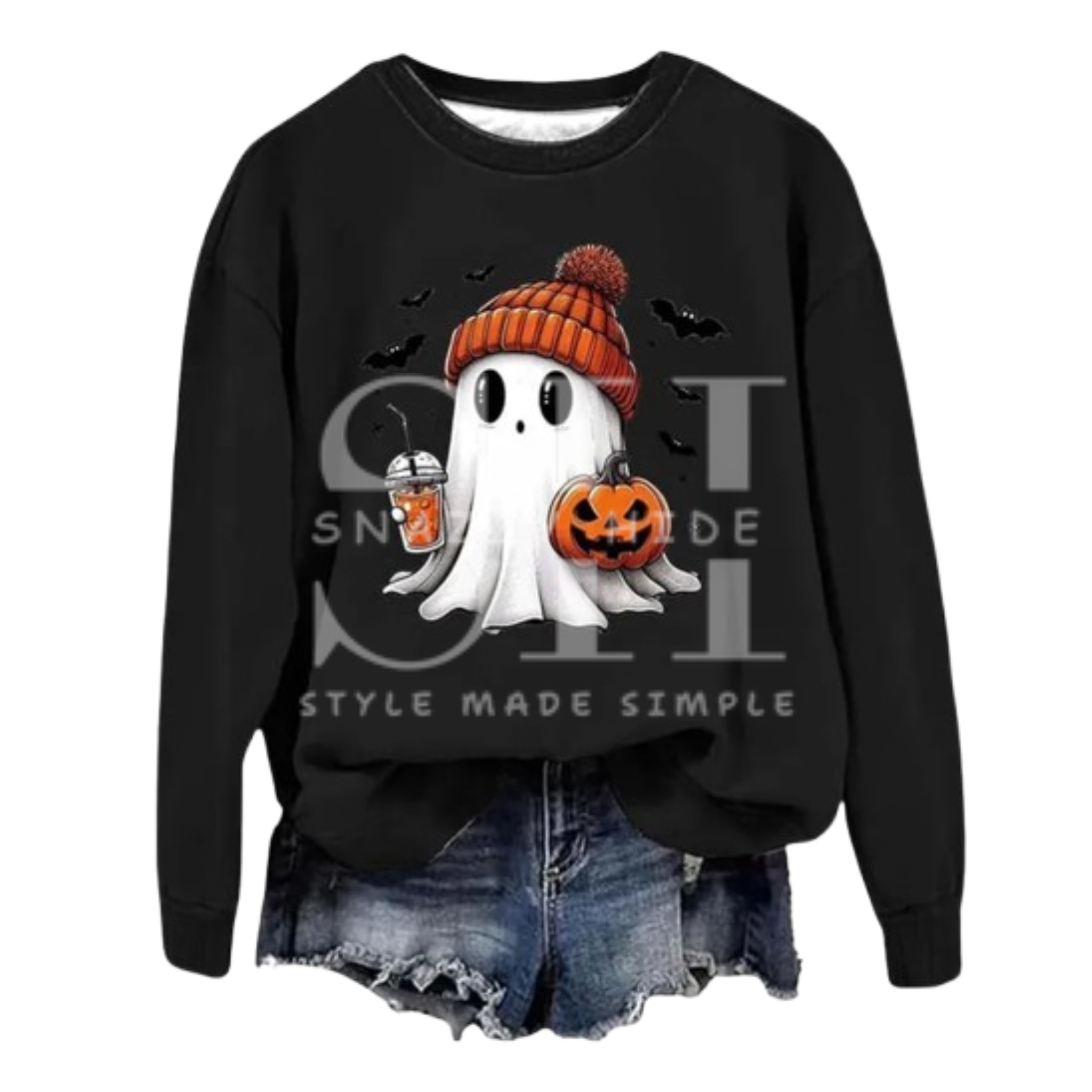Funny Ghost Soda Graphic Fleece Sweatshirt
