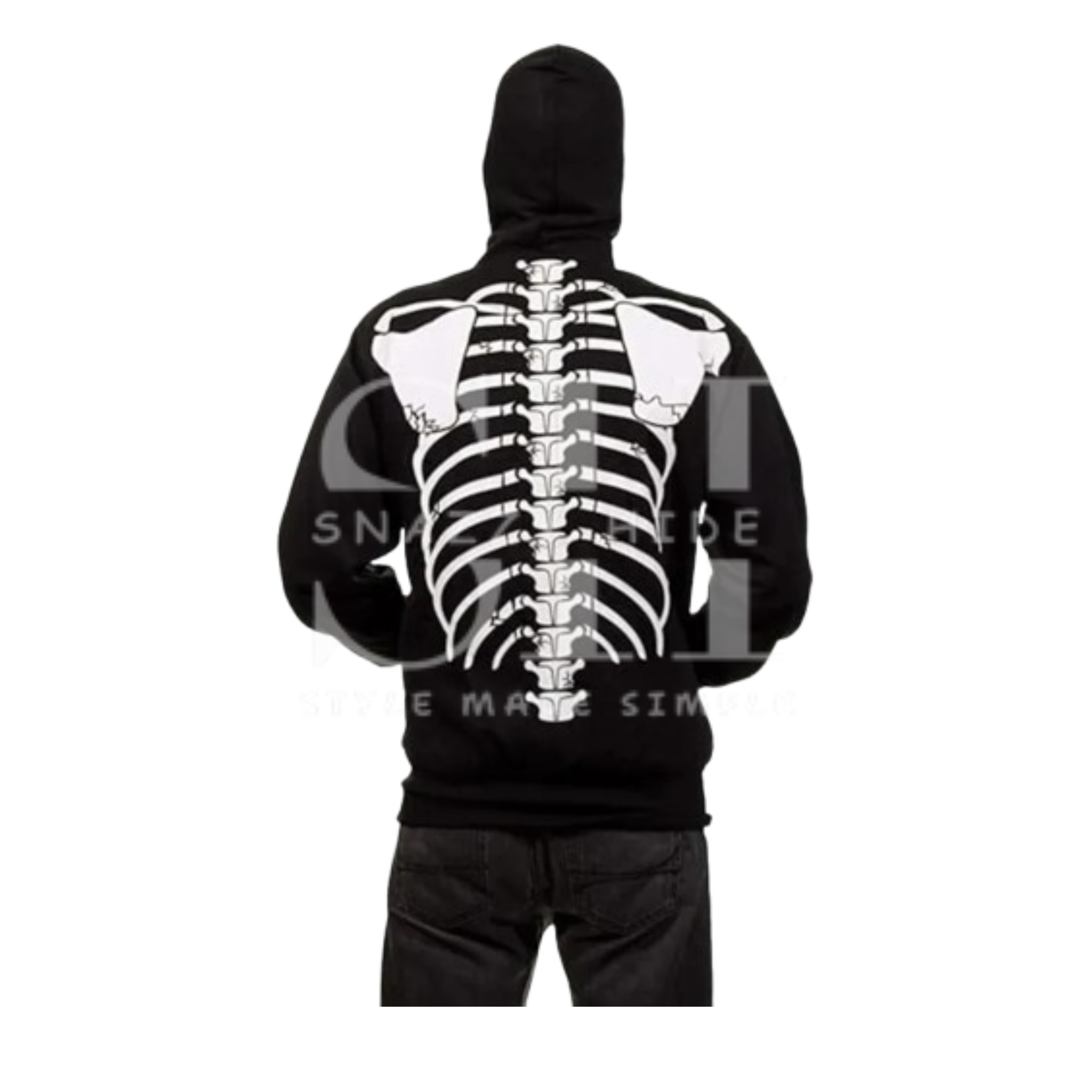 Skeleton Costume Fleece Zipper Hoodie