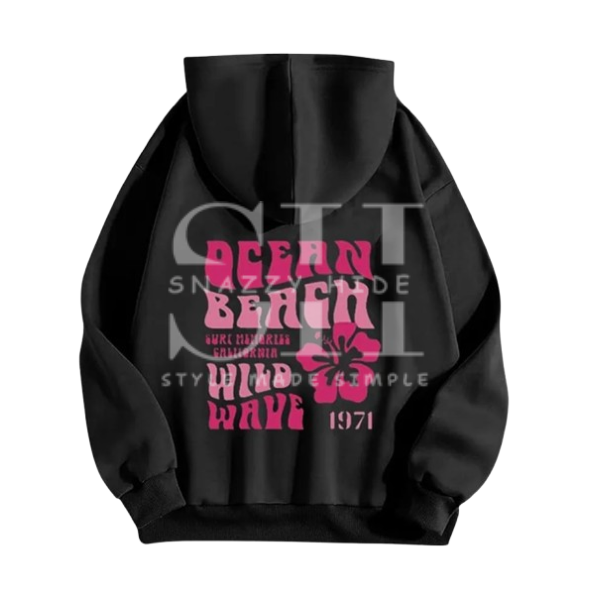 Ocean Beach Wild Wave 1971 Pullover Hoodie