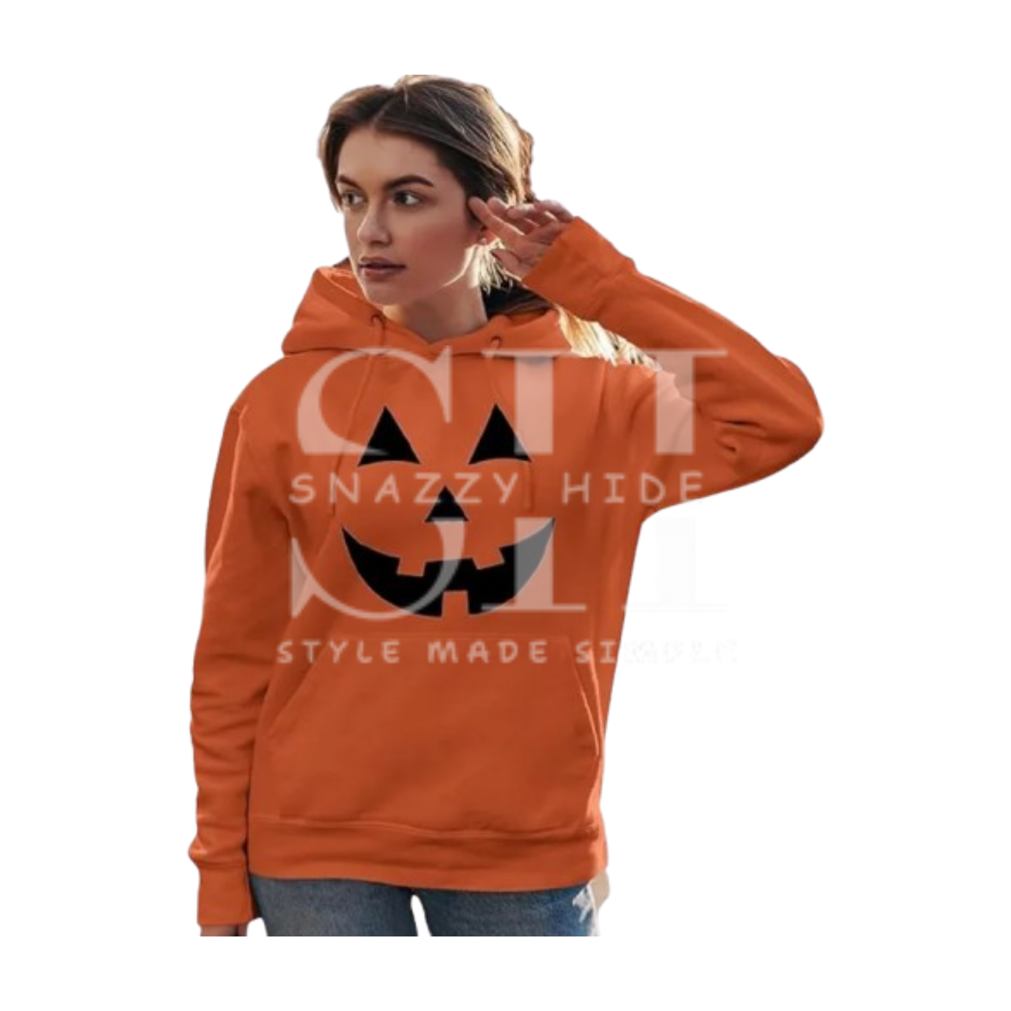 Pumpkin Face Go All Out Jack O Lantern Halloween Hoodie