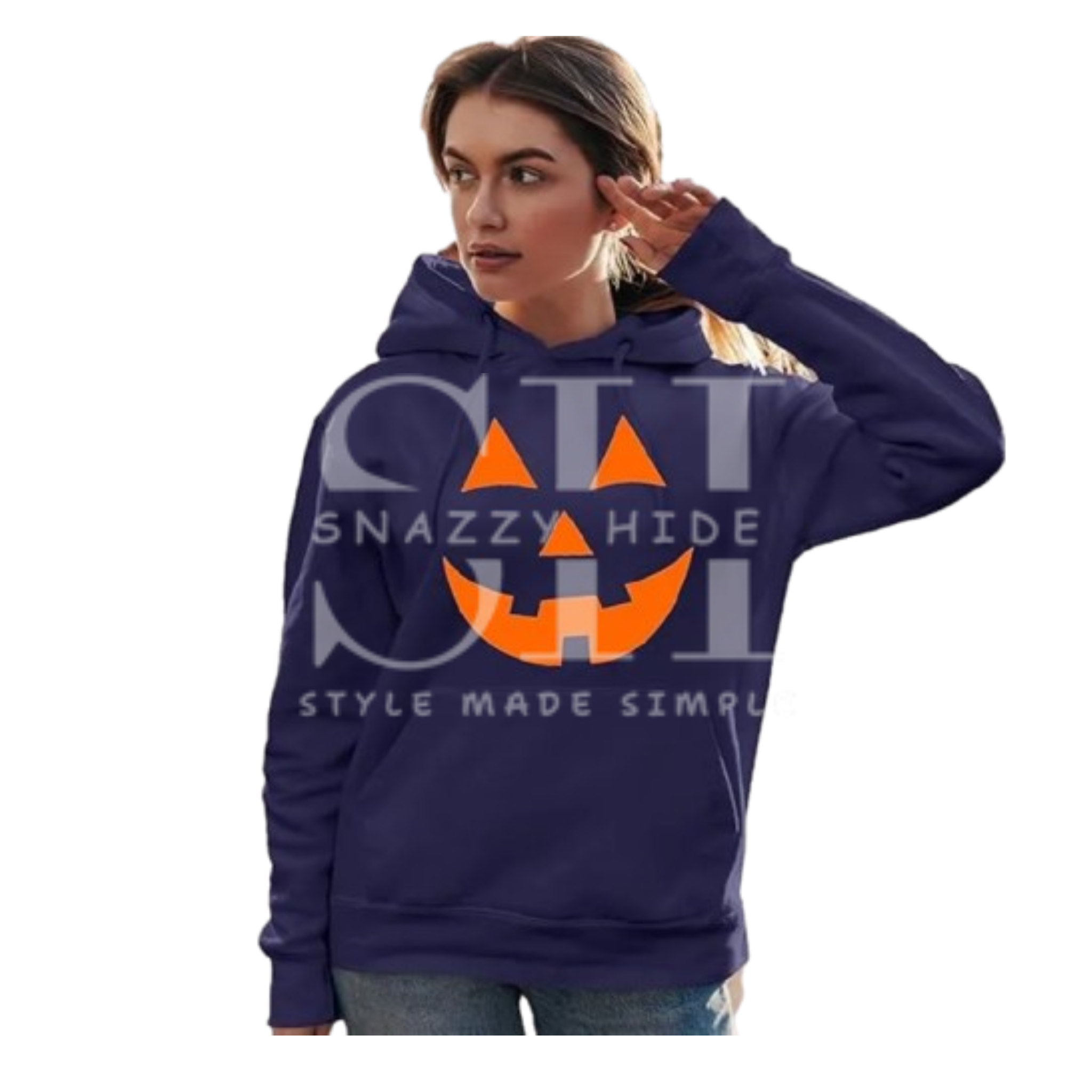 Pumpkin Face Go All Out Jack O Lantern Halloween Hoodie