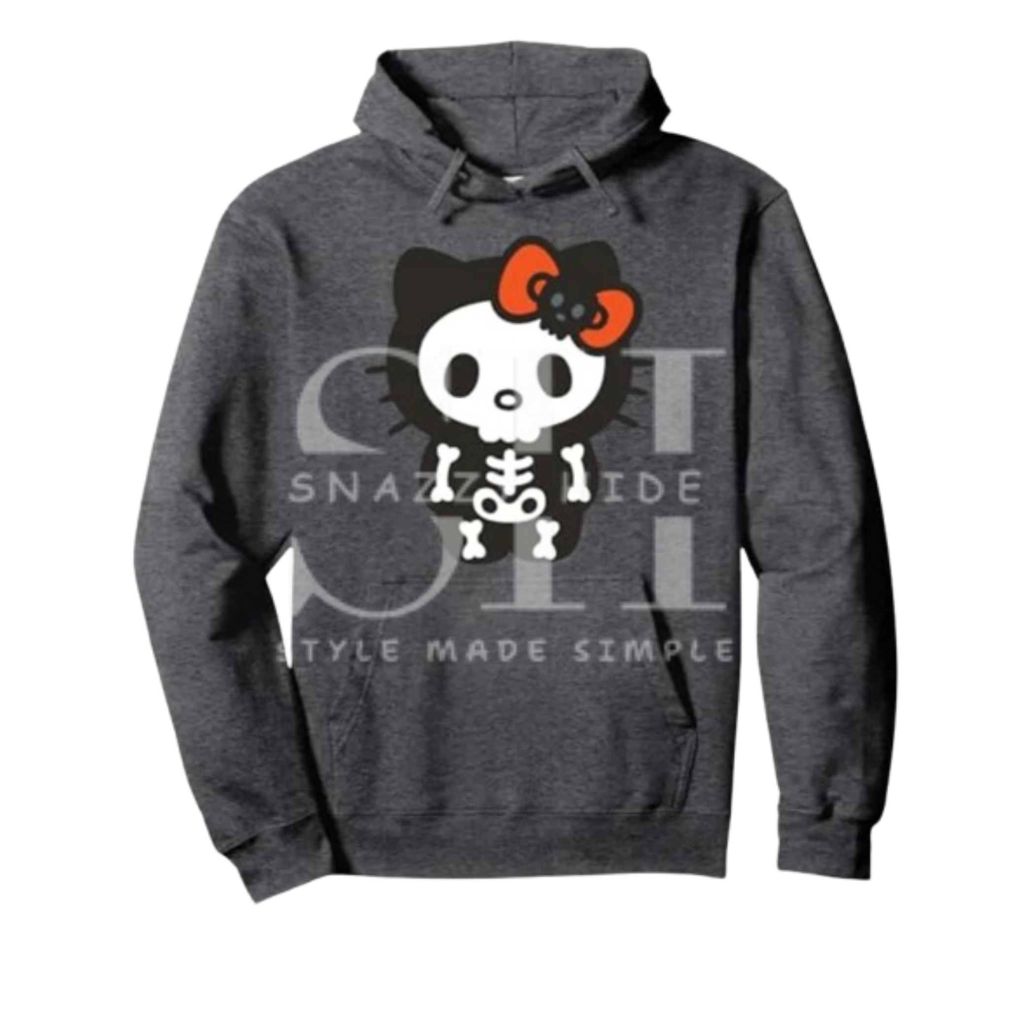 Hello Kitty Skeleton Halloween Pullover Fleece Hoodie