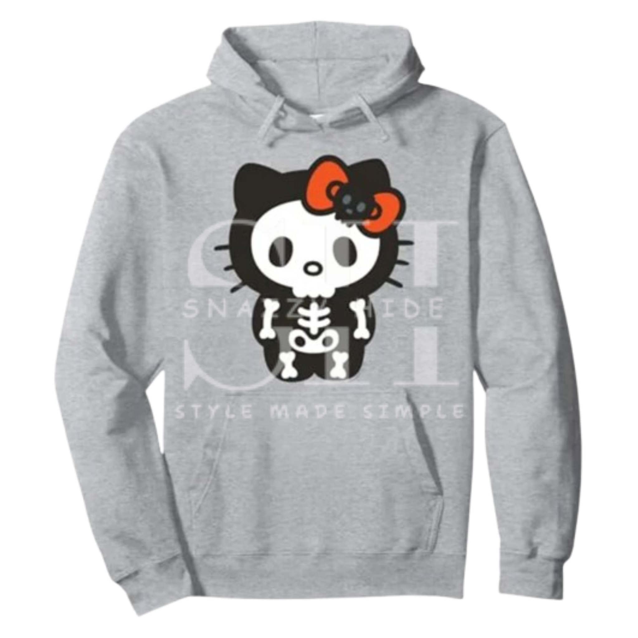 Hello Kitty Skeleton Halloween Pullover Fleece Hoodie