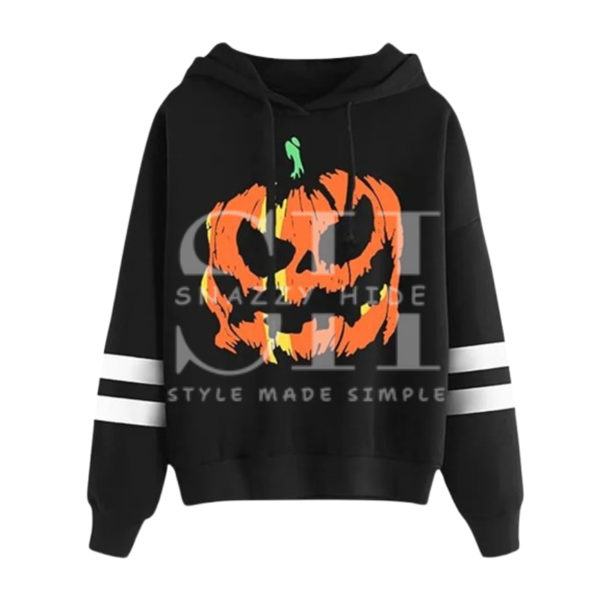 Spadehill Halloween Pumpkin Skeleton Pullover Hoodie