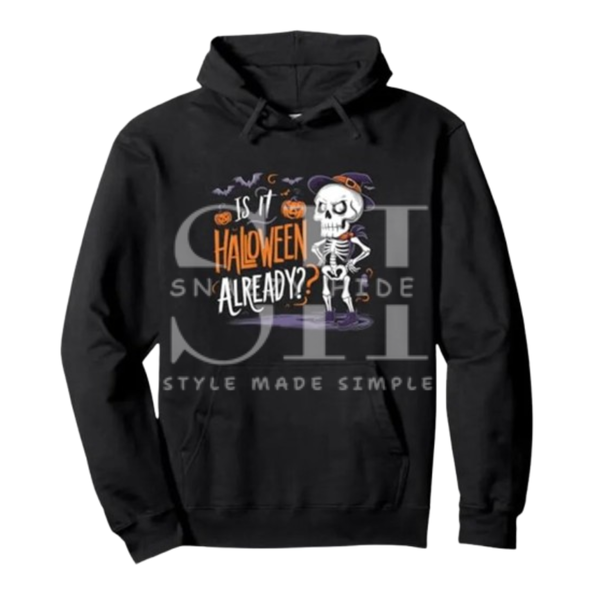 Is It Halloween Already Funny Spooky Skeleton Ghost Pullover Hoodie