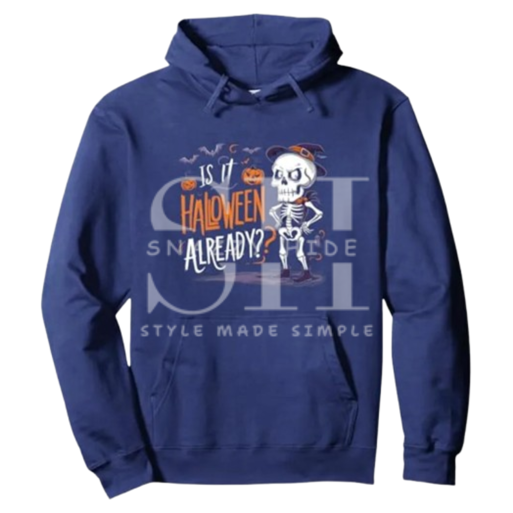 Is It Halloween Already Funny Spooky Skeleton Ghost Pullover Hoodie