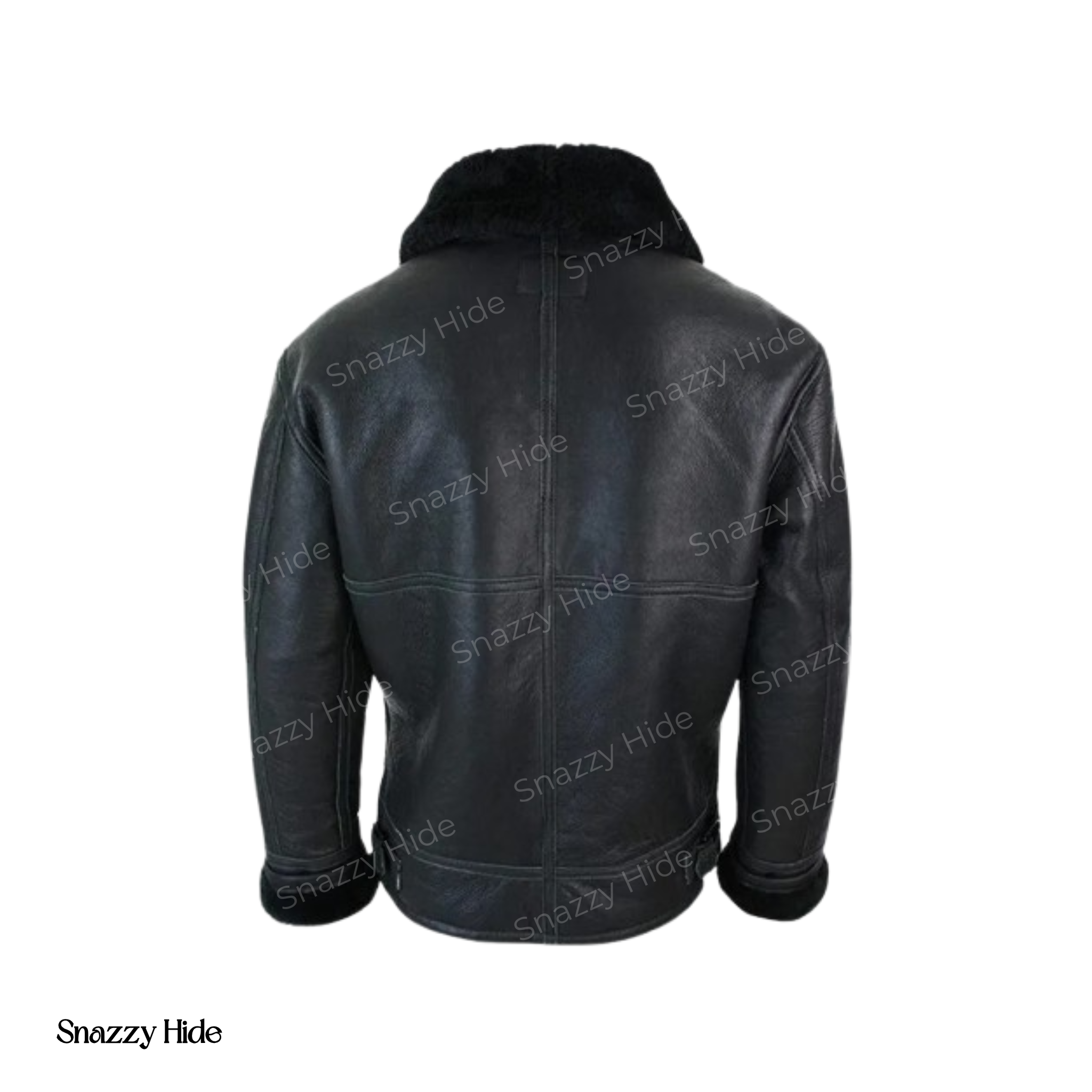 Men’s Winter Shearling Black Leather Jacket