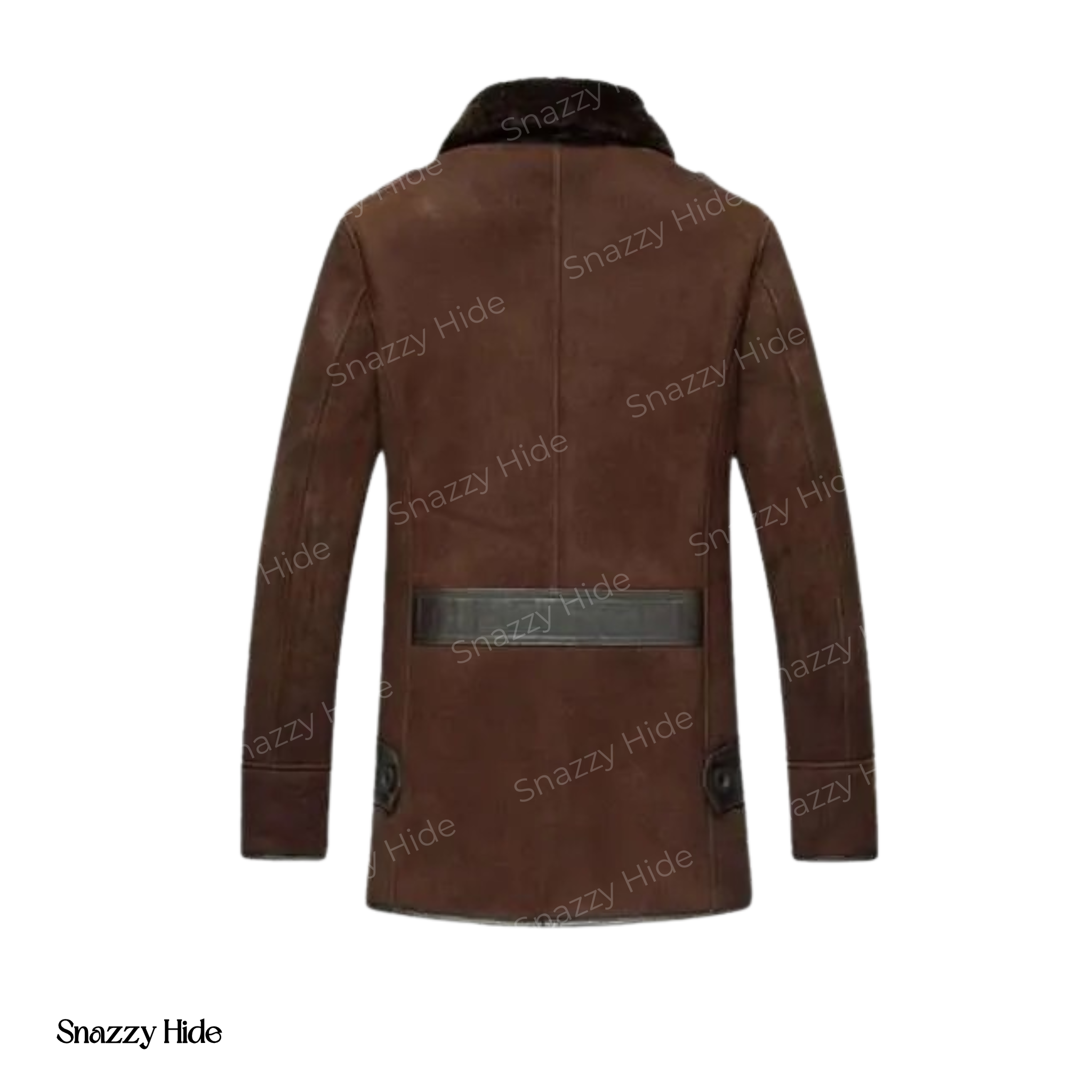 Mens Reacher Style Brown Sheepskin Leather Coat