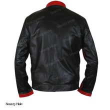 Batman Dark Knight Christian Bale Leather Biker Jacket Black