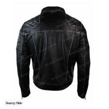 Men’s Black Retro Leather Biker Jacket