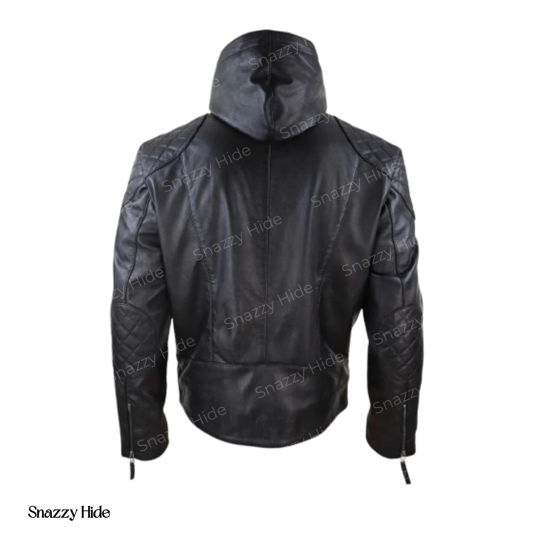 Men’s Leather Hooded Biker Jacket