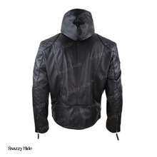 Men’s Leather Hooded Biker Jacket