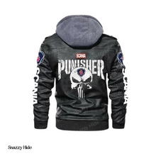Mens Hooded Black Punisher Jacket