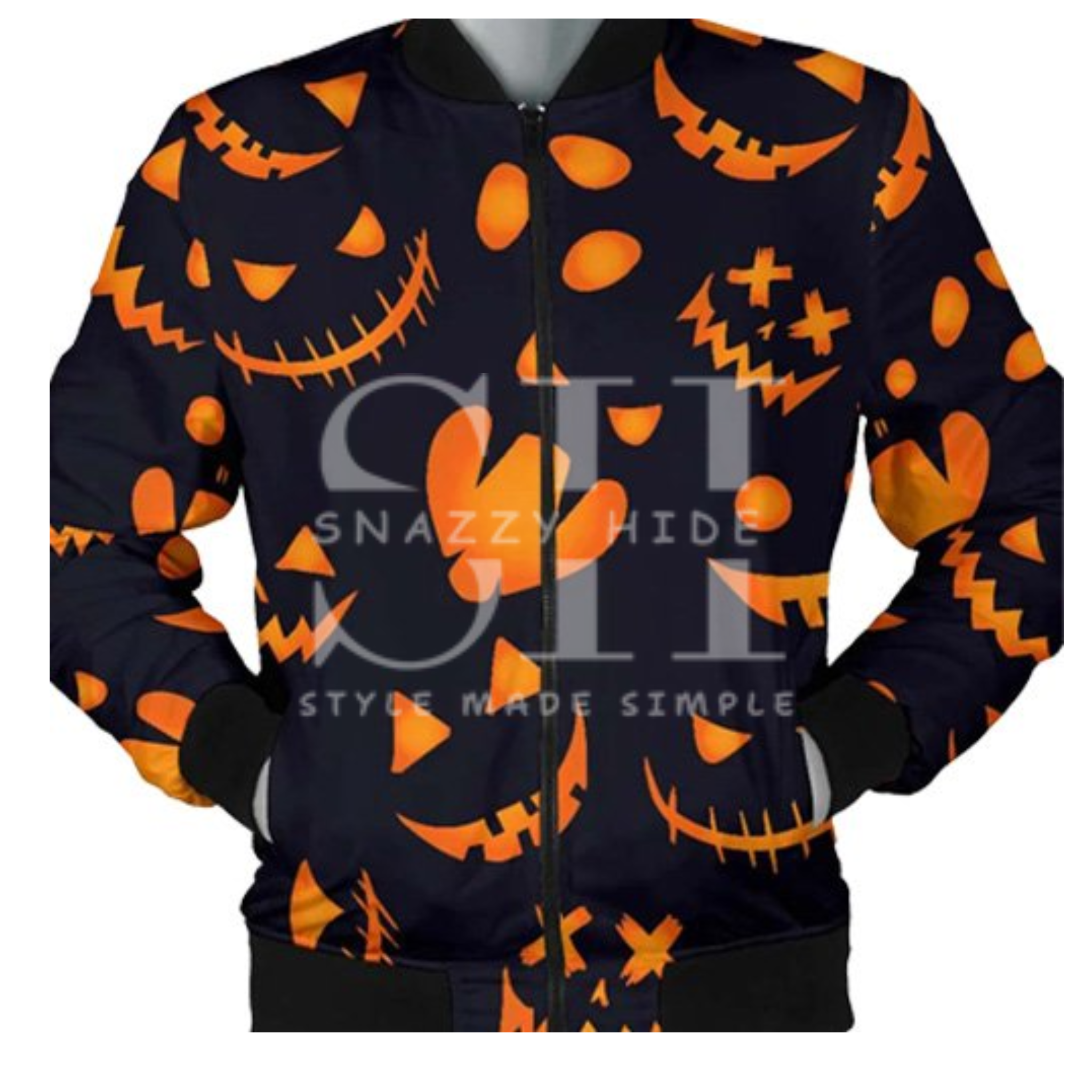 Halloween Pattern Pumpkins Bomber Jacket