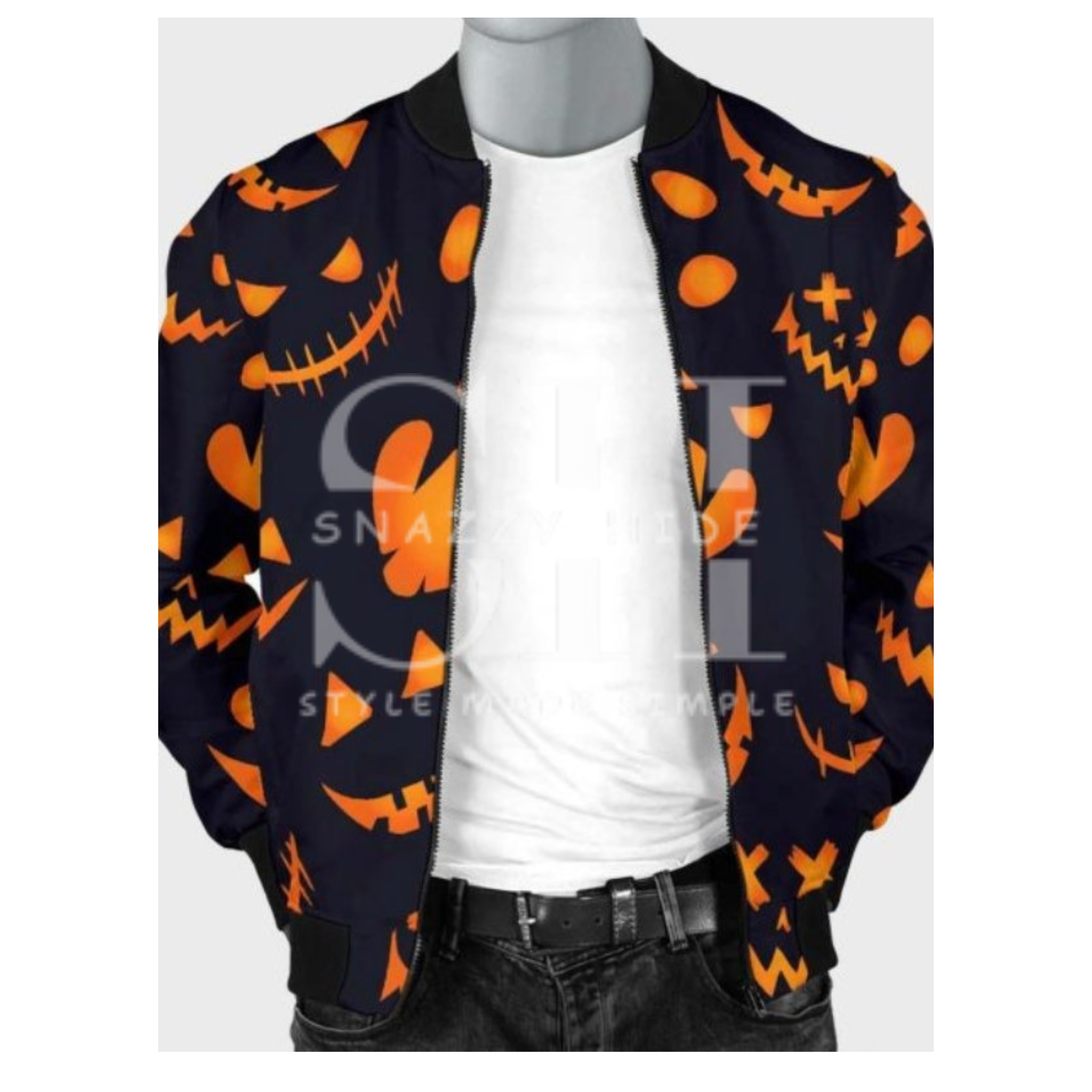 Halloween Pattern Pumpkins Bomber Jacket