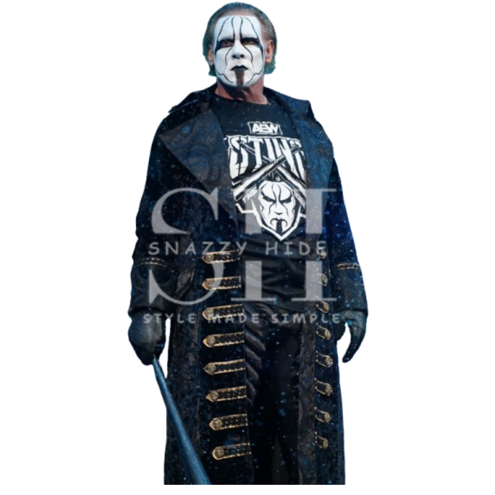 AEW Sting Black Trench Coat