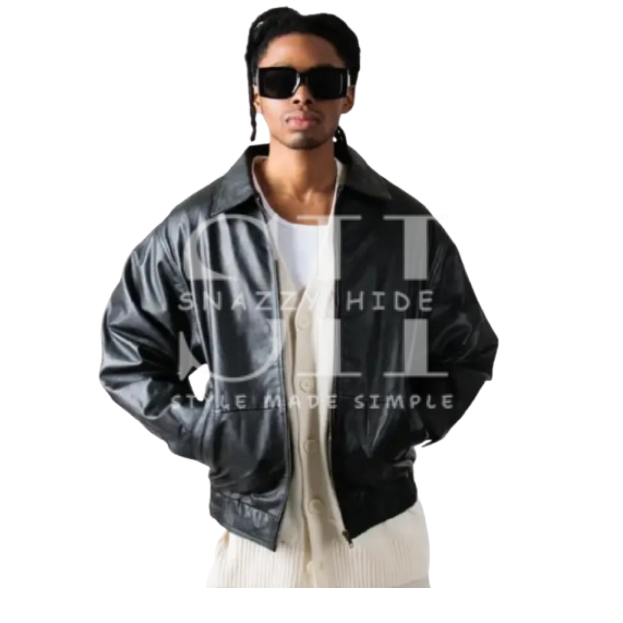 Mens 90’s Oversized Leather Jacket