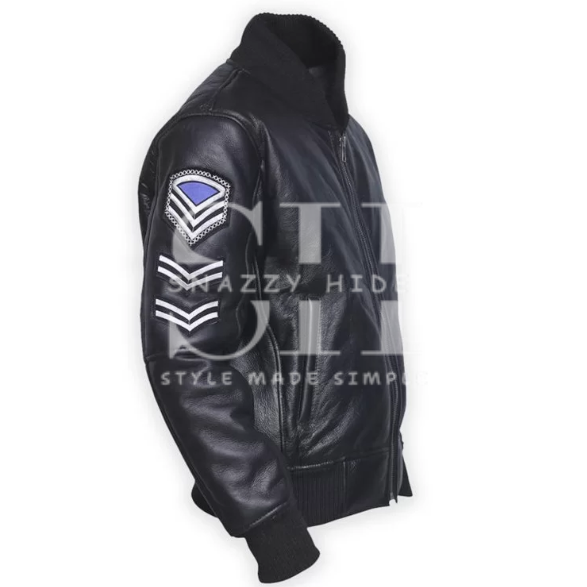 Men’s Black American Flag Leather Jacket