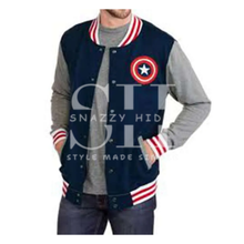 Captain America Blue Varsity Bomber Jacket