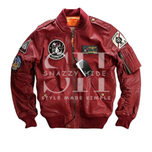 Carrier Air Wing Bomber Leather Jacket