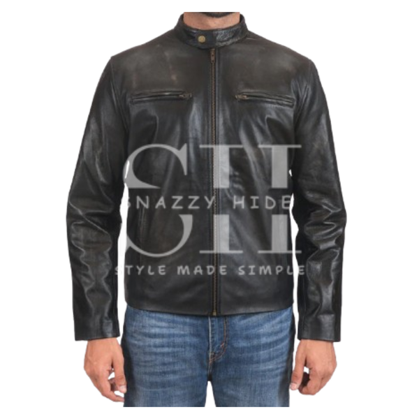 Men’s Rustic Biker Leather Jacket